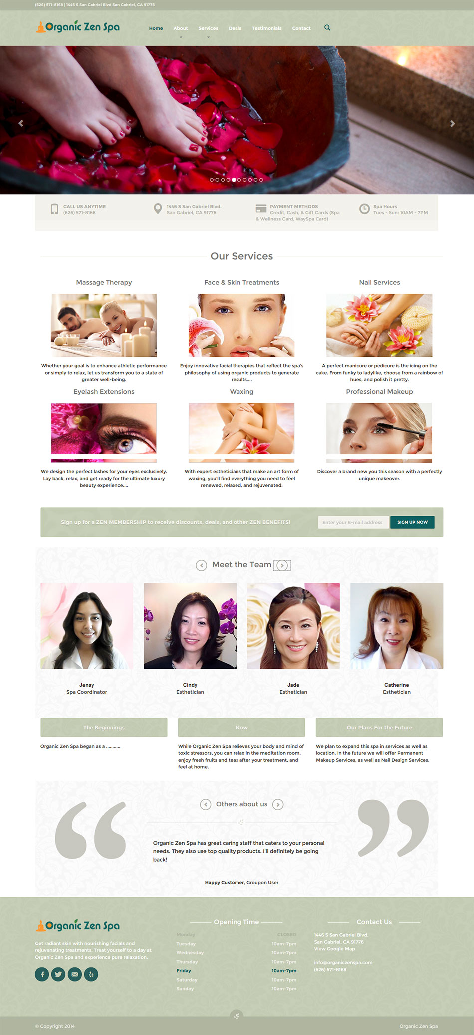 Organic Zen Spa Home Page